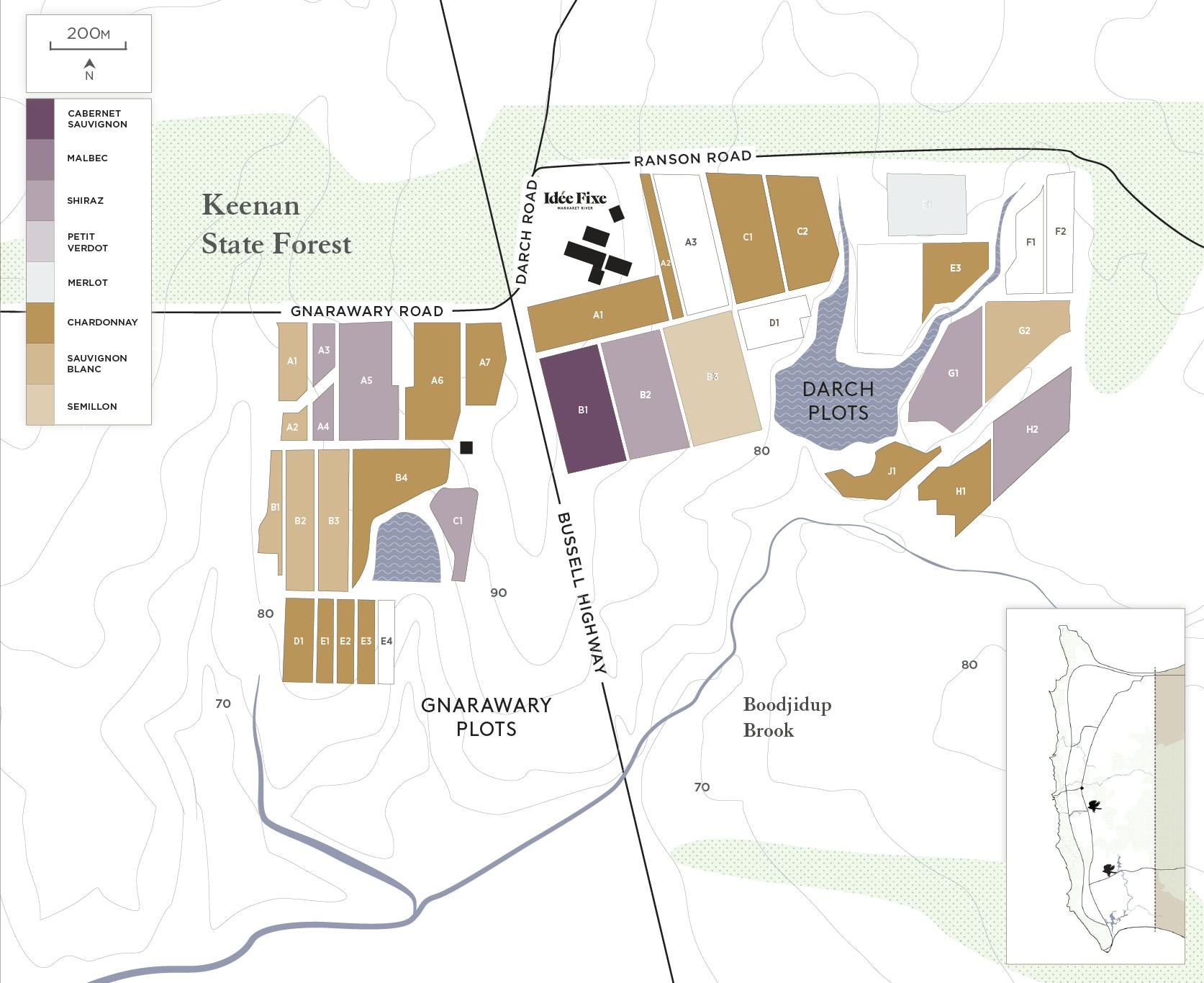 Gnarawary Vineyard Map