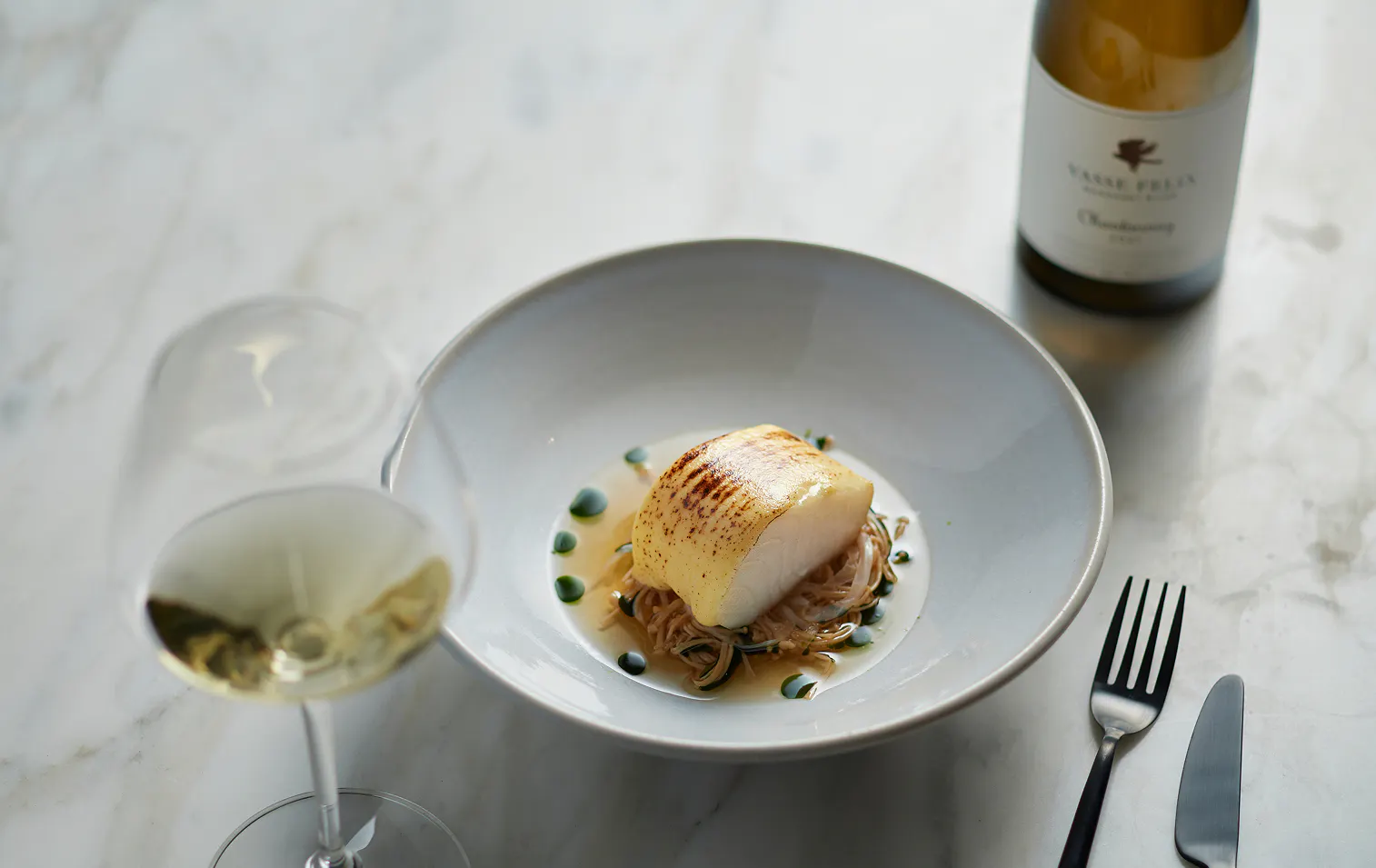 Tamagoyaki Glazed Toothfish Roast Onion Dashi Roasted Spring Onion Oil Braised Pistachio Enoki Mushroom Tsukudani